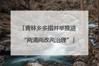 青林乡多措并举推进“两清两改两治理”