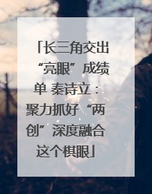 长三角交出“亮眼”成绩单 秦诗立：聚力抓好“两创”深度融合这个棋眼