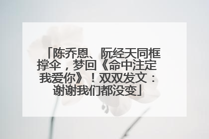 陈乔恩、阮经天同框撑伞，梦回《命中注定我爱你》！双双发文：谢谢我们都没变