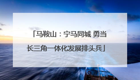 马鞍山：宁马同城 勇当长三角一体化发展排头兵