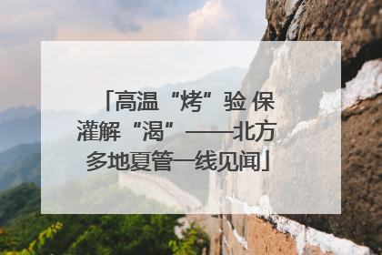 高温“烤”验 保灌解“渴”——北方多地夏管一线见闻
