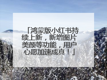 鸿蒙版小红书持续上新，新增图片美颜等功能，用户心愿加速成真！