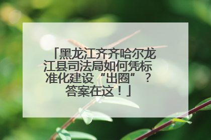 黑龙江齐齐哈尔龙江县司法局如何凭标准化建设“出圈”？答案在这！