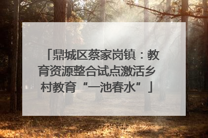 鼎城区蔡家岗镇：教育资源整合试点激活乡村教育“一池春水”