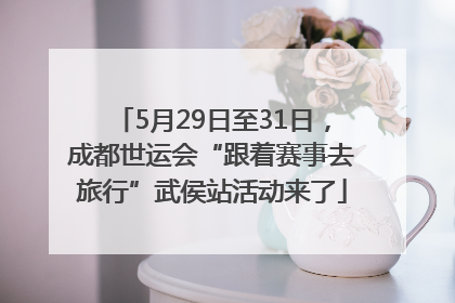 5月29日至31日，成都世运会“跟着赛事去旅行”武侯站活动来了